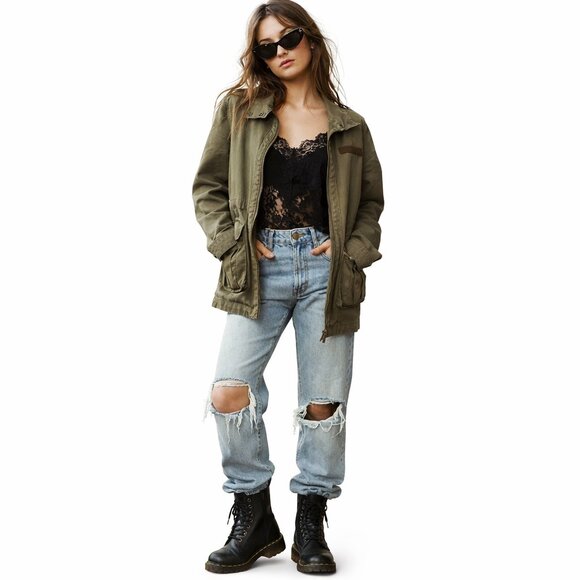 bp Jackets & Blazers - BP Olive Utility Jacket Small Soft Grunge Military Cargo Anthro Style